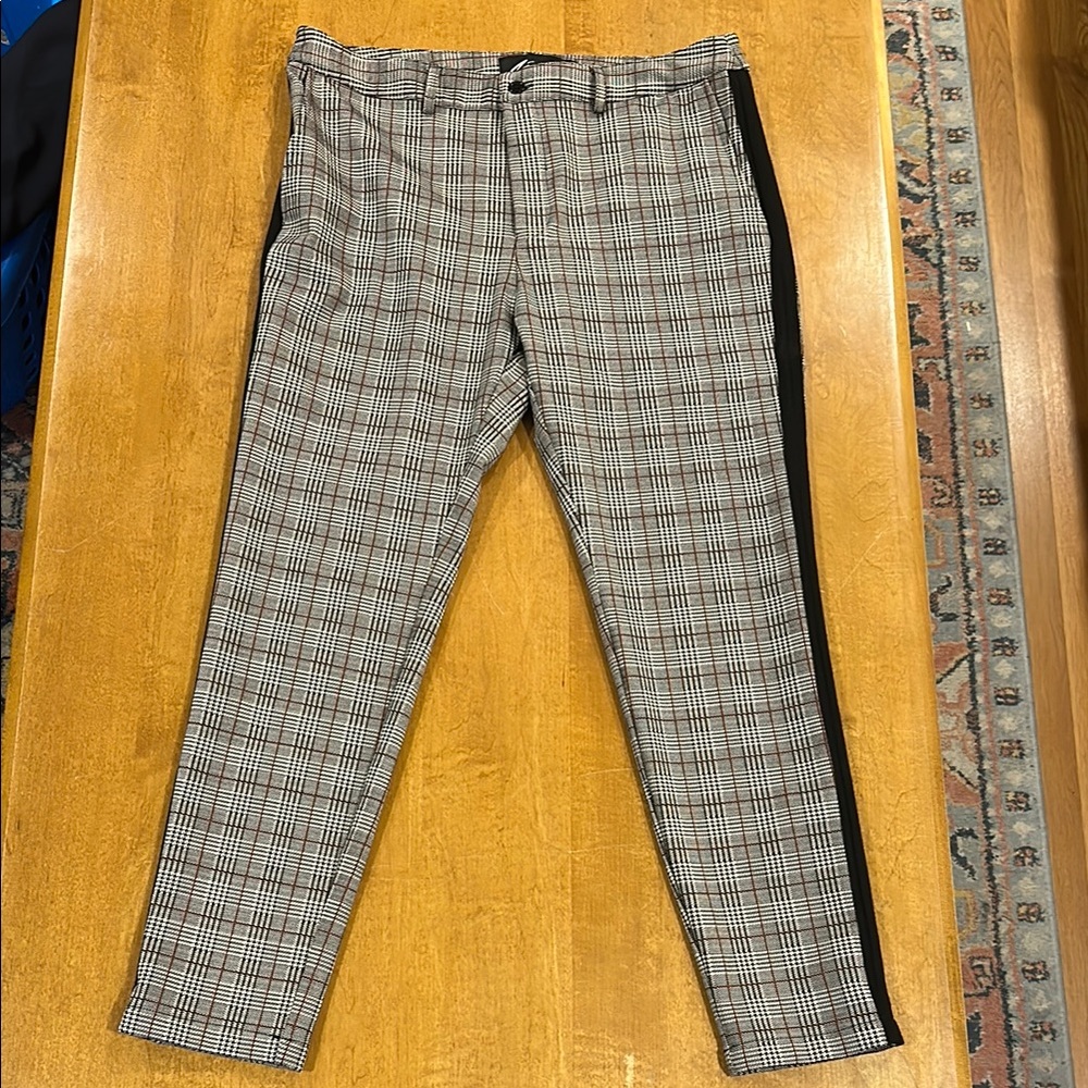 Mauvais Plaid patterned slim fit dress pants, flexible material, waist 32